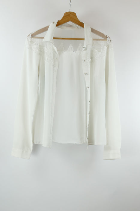 Weisse Damen Bluse, Gr. S