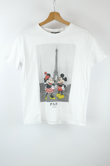 Weisses Damen Disney T-Shirt, Gr. S, ZARA
