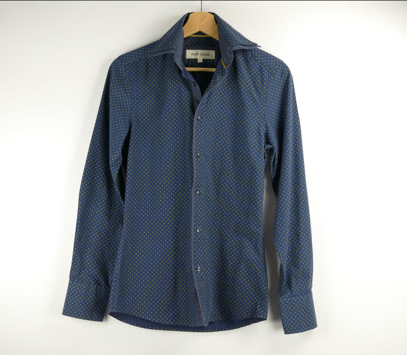 Blaues Herren Hemd, Gr. XXS, RIVER ISLAND