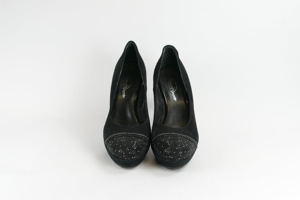 Schwarze Pumps, Gr. 38, Franco Rosso