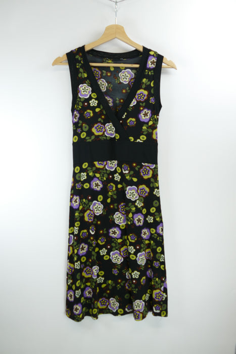 Schwarzes Damen Kleid mit Muster, Gr. M