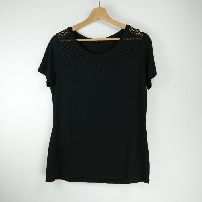 Schwarzes Damen T-Shirt, Gr. 42, comma