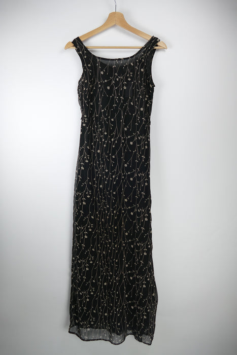 Schwarzes Damen Kleid mit Blumenmuster, Gr. M, Chicorée