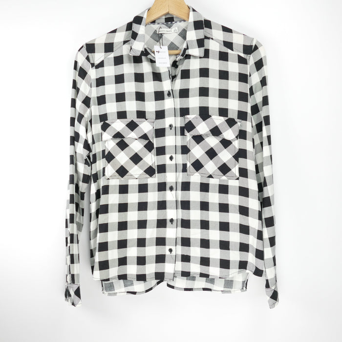 Schwarz-weisse Damen Bluse, Gr. S, BERSHKA