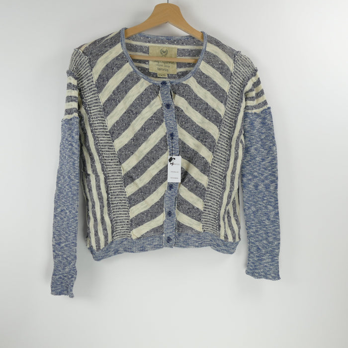 Blaue Damen Strickjacke, Gr. XS, Finely Crafted Knits