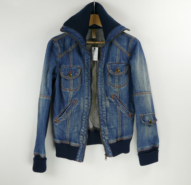 Blaue Damen Jeans Jacke, Gr. S, JeaniouS