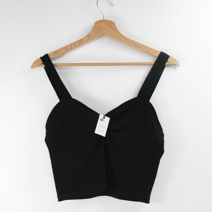 Schwarzes Damen Crop Top, Gr. L, EVEN&ODD