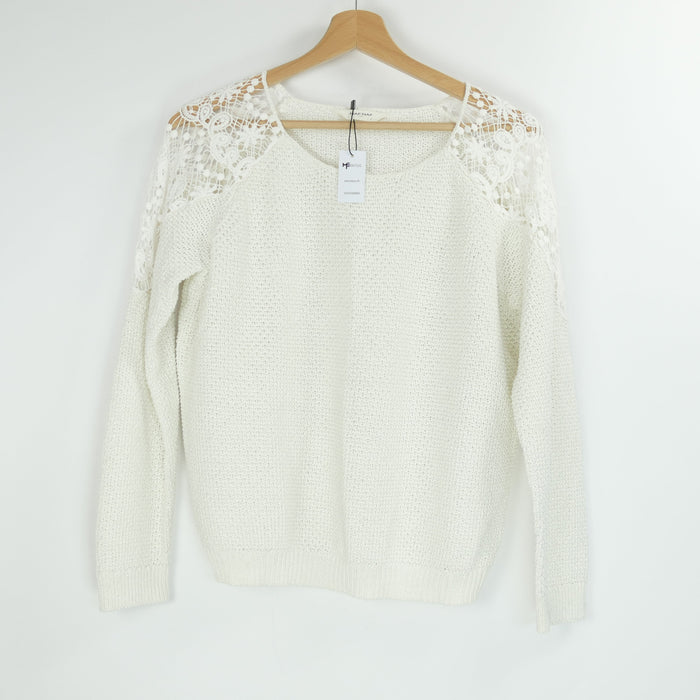 Weisser Damen Pullover, Gr. L, NAF NAF