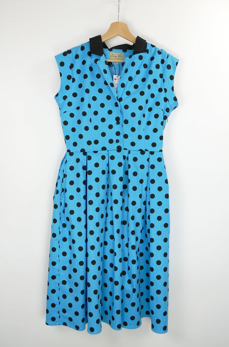 Blaues Damen Kleid, Gr. 36, Lindy Bop