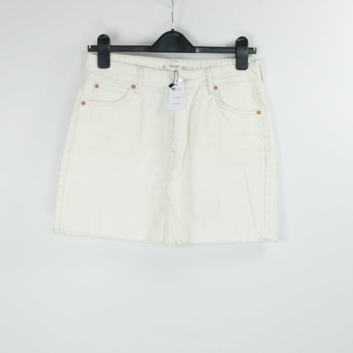 Weisser Damen Jeansrock, Gr. S, MANGO