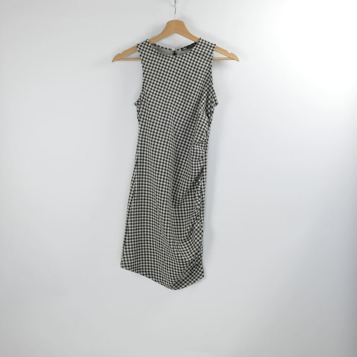 Schwarz-weiss kariertes Damen Kleid, Gr. S, ZARA