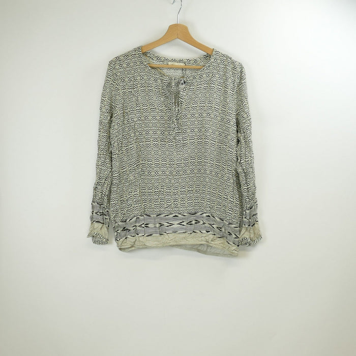 Schwarz-weisse Bluse, Gr. XL, ESPRIT