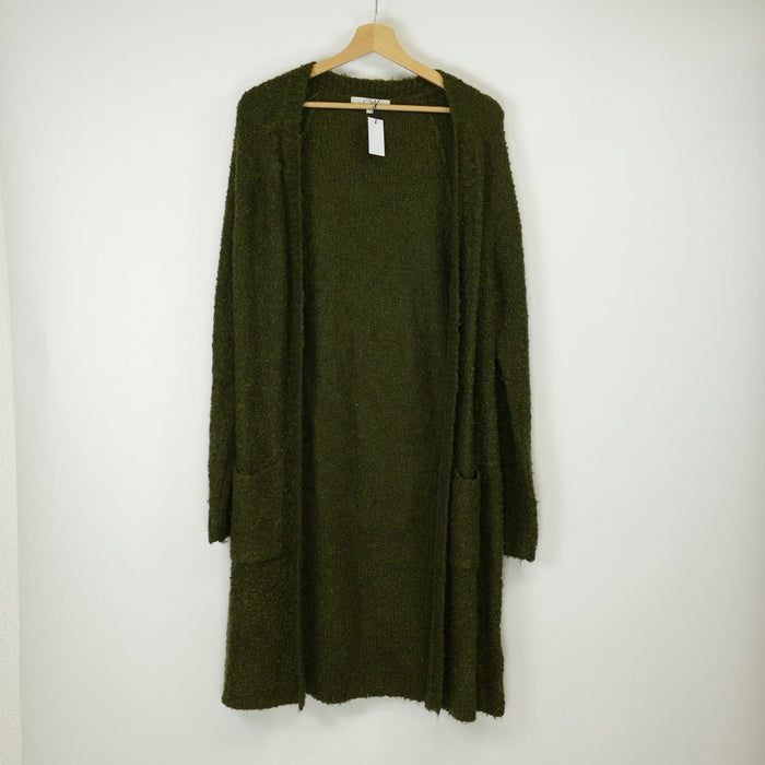 Dunkelgrüne Damen Strickjacke, Gr. XL, Clockhouse