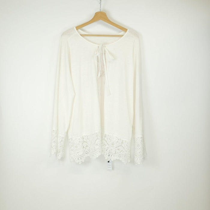 Elegante weisse Damen Strickjacke, Gr. L