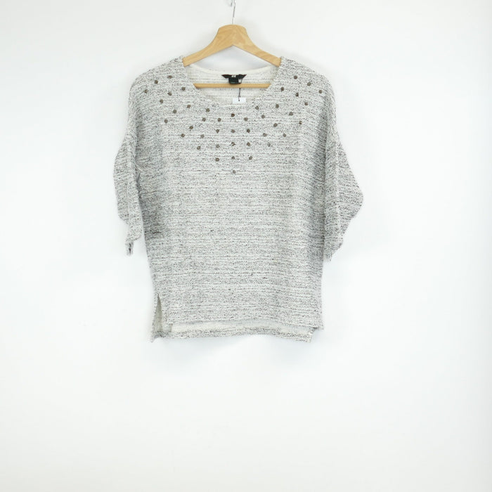 Weiss-schwarzer Damen Pullover, Gr. M, H&M