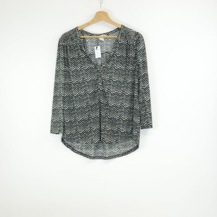 Schwarz-weisses Damen Oberteil, Gr. M , H&M