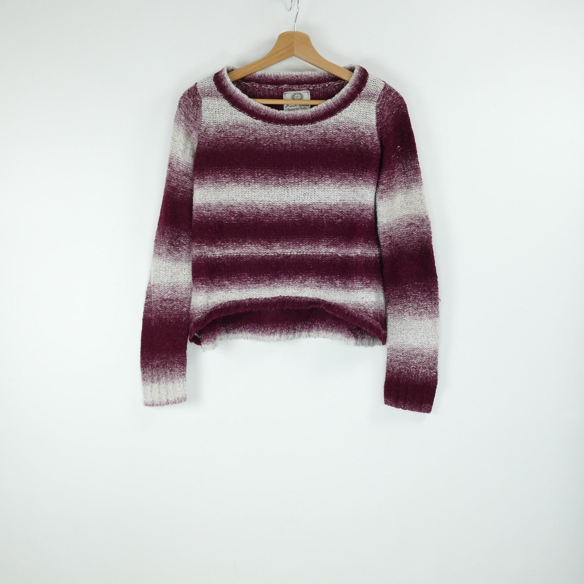 Bordeauxroter Damen Pullover, Gr. S, Fresh Made