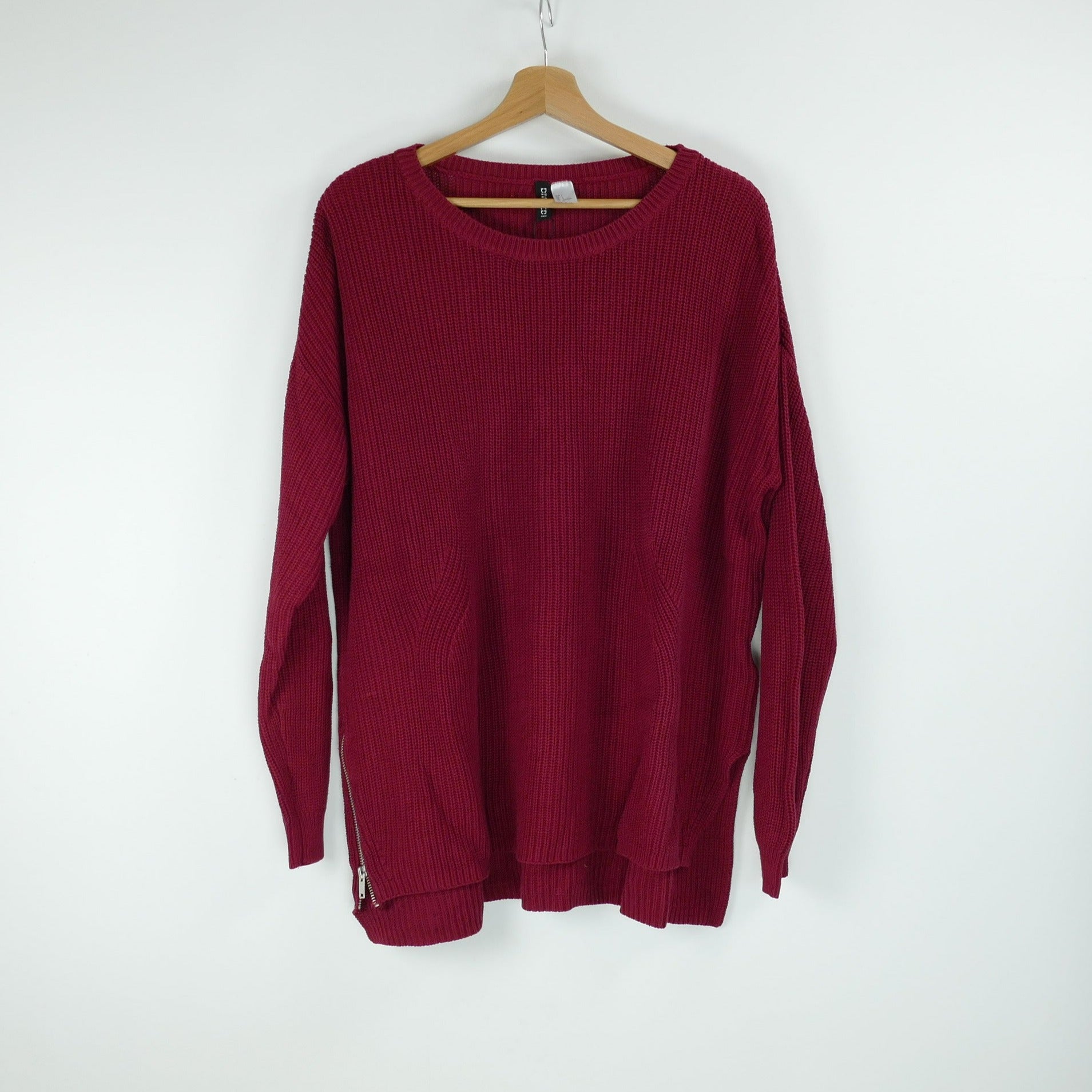 Bordeauxroter Damen Pullover, Gr. L, H&M