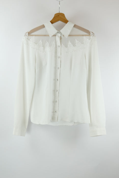 Weisse Damen Bluse, Gr. S