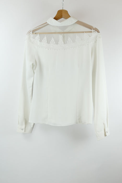 Weisse Damen Bluse, Gr. S