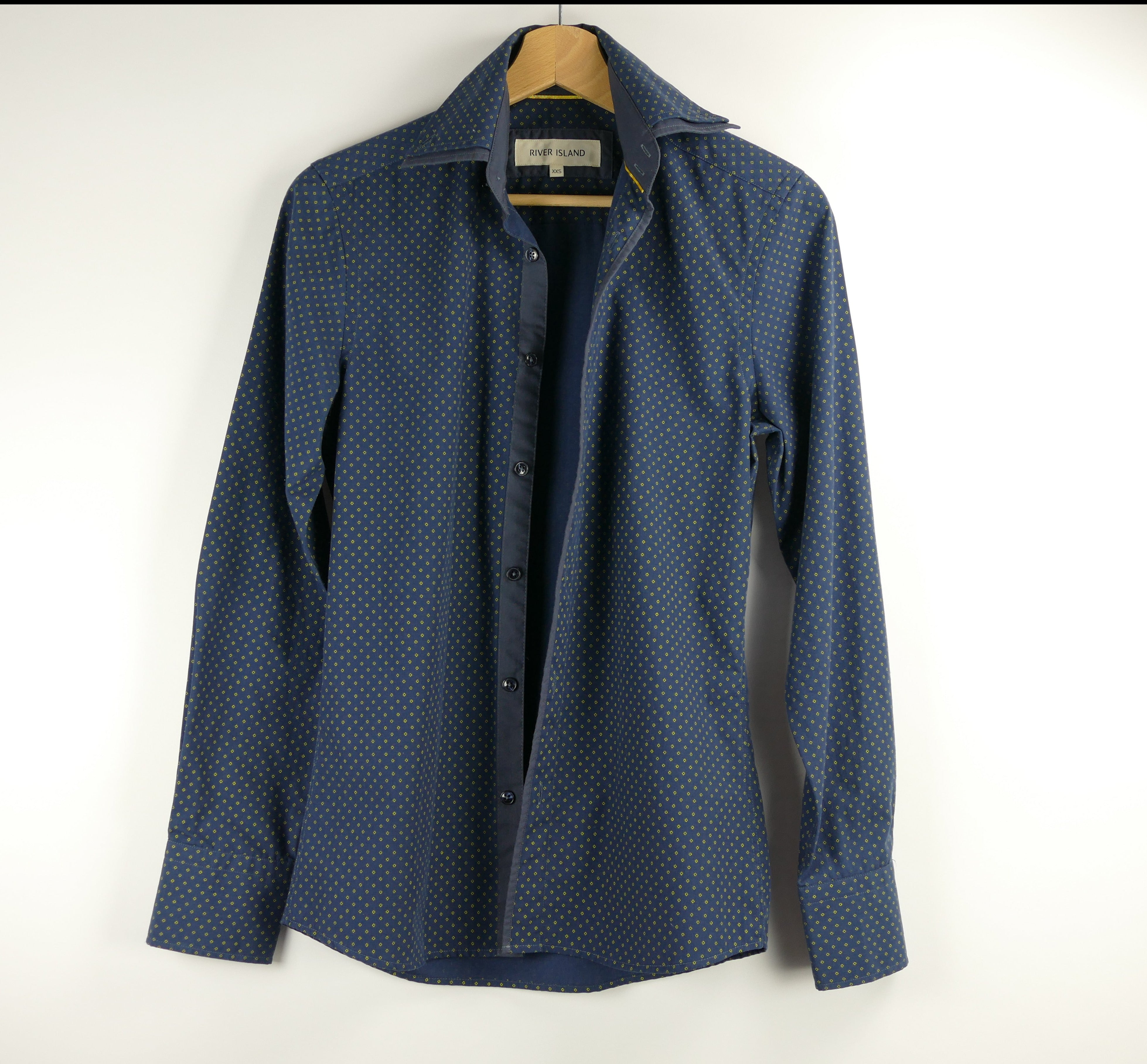 Blaues Herren Hemd, Gr. XXS, RIVER ISLAND