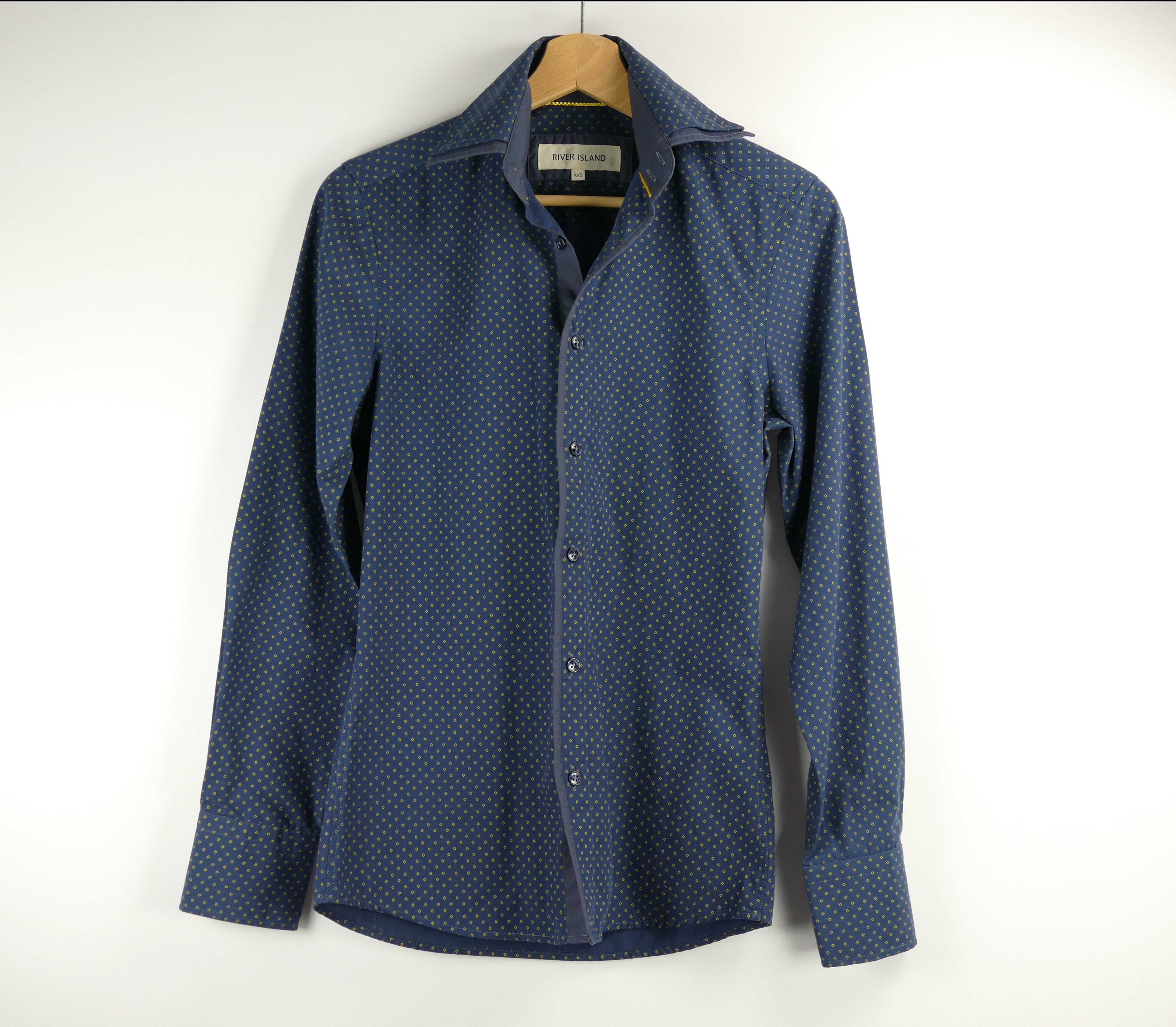 Blaues Herren Hemd, Gr. XXS, RIVER ISLAND