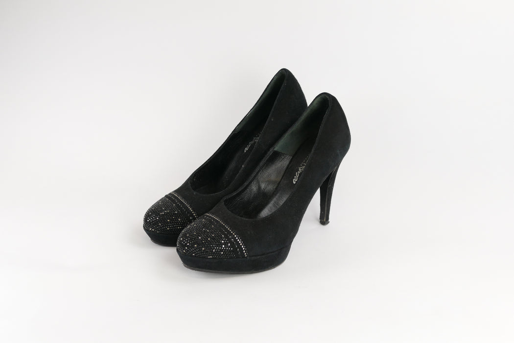 Schwarze Pumps, Gr. 38, Franco Rosso