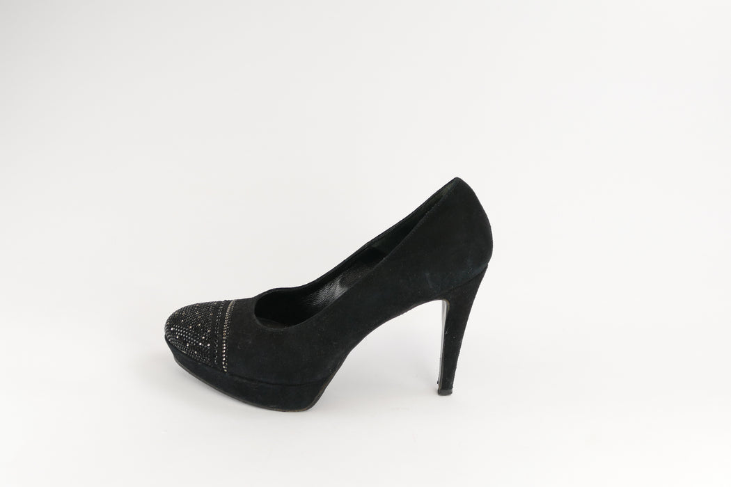 Schwarze Pumps, Gr. 38, Franco Rosso
