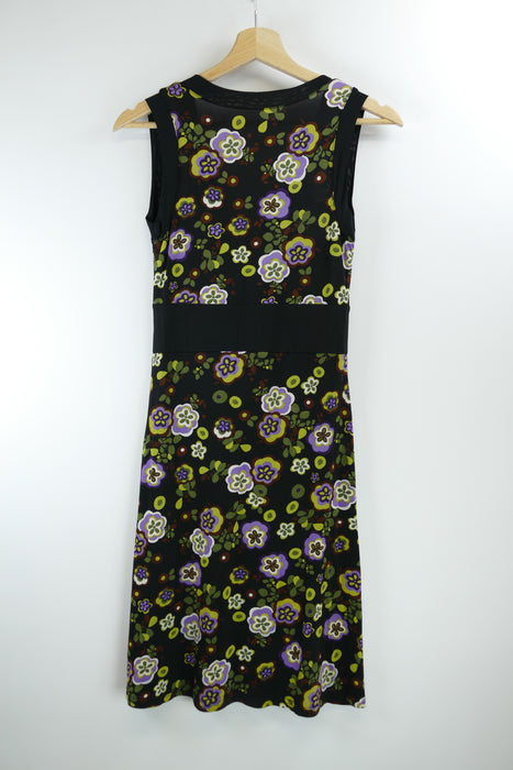 Schwarzes Damen Kleid mit Muster, Gr. M