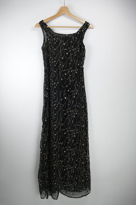 Schwarzes Damen Kleid mit Blumenmuster, Gr. M, Chicorée