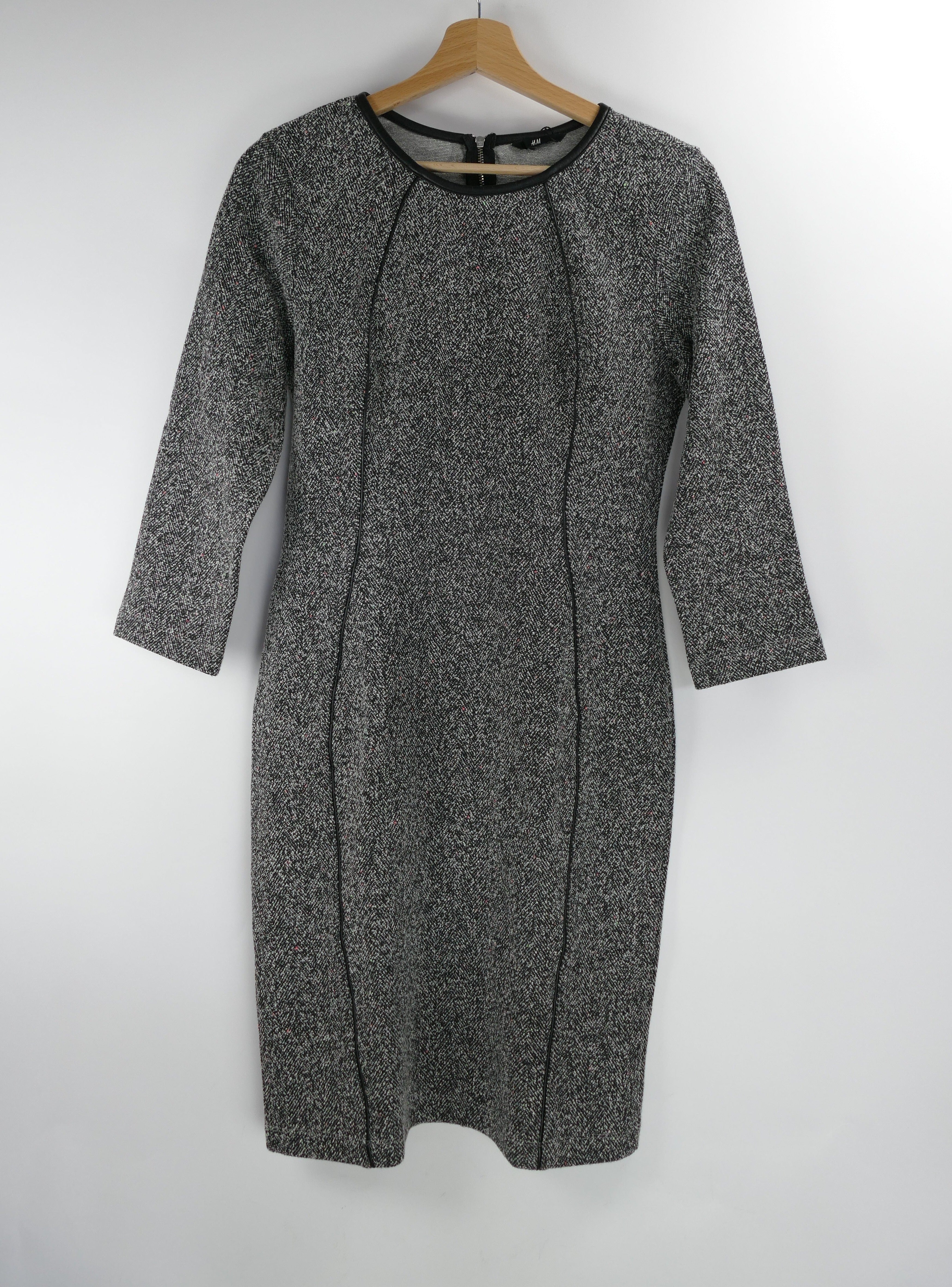 Graues Damen Wollkleid langarm, Gr. S, H&M