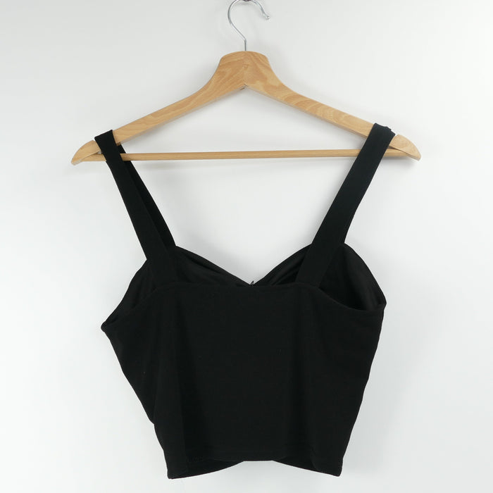 Schwarzes Damen Crop Top, Gr. L, EVEN&ODD
