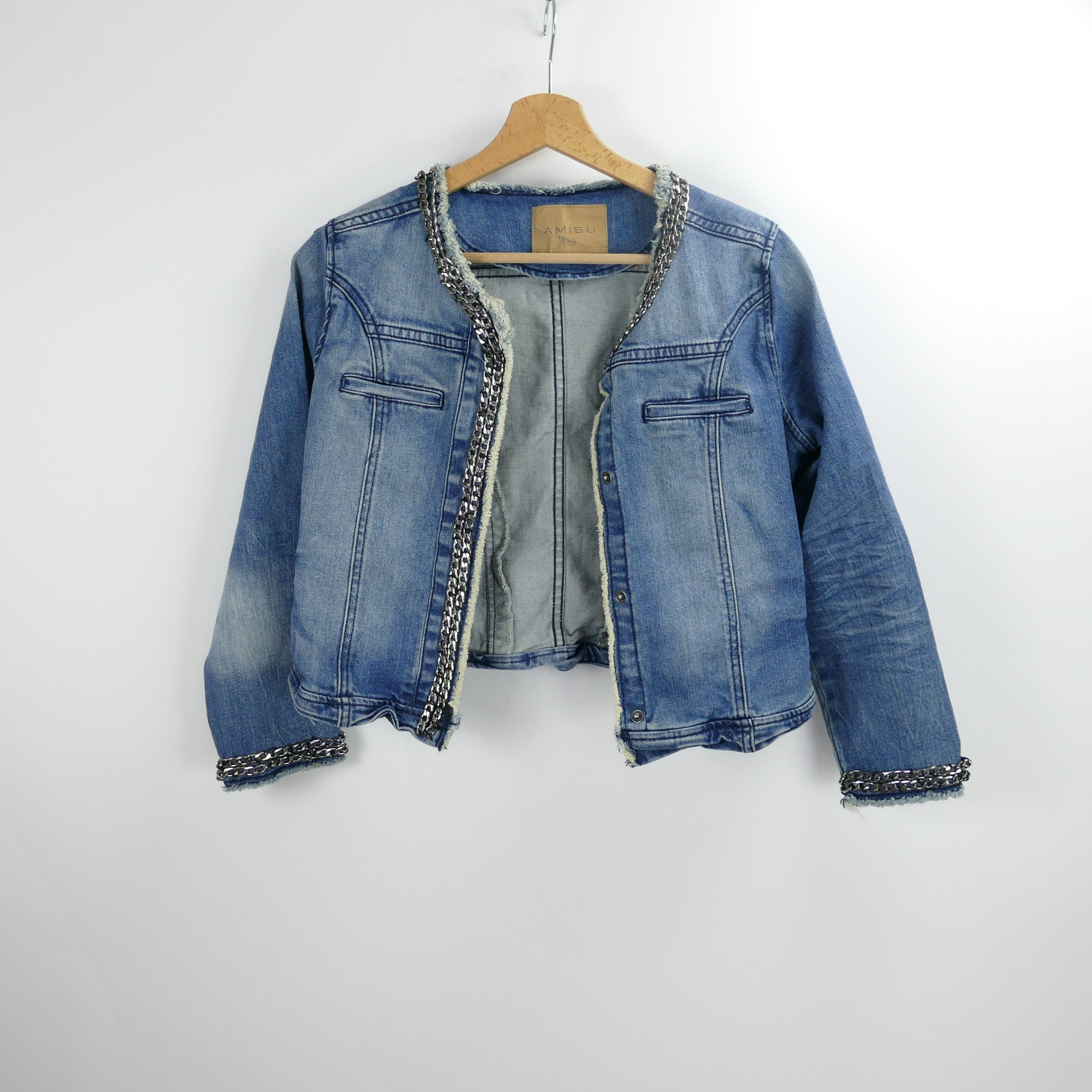 Blaue Damen Jeans Jacke, Gr. 36, AMISU