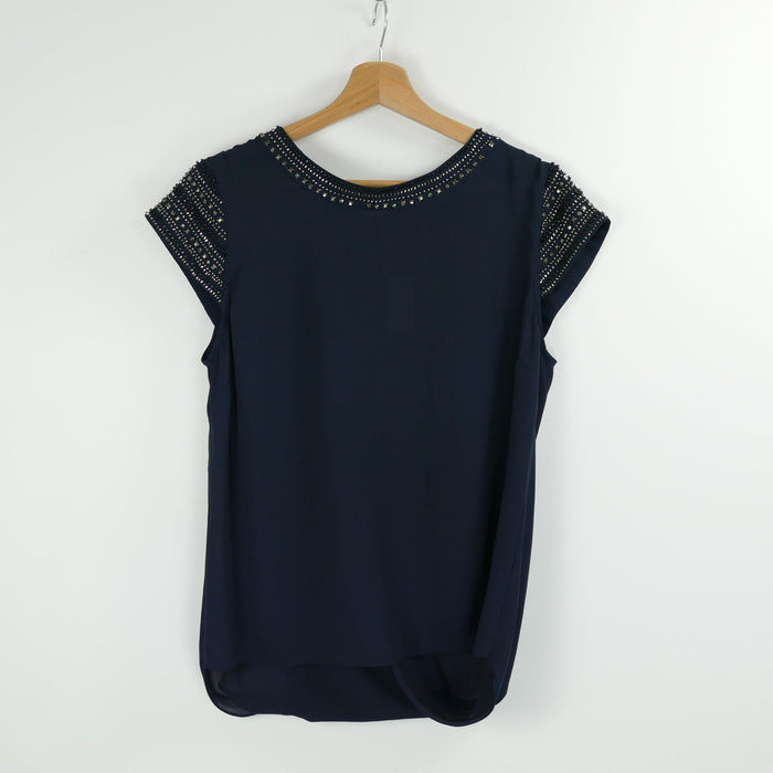 Dunkelblaue Damen Bluse, Gr. 36, NEW LOOK