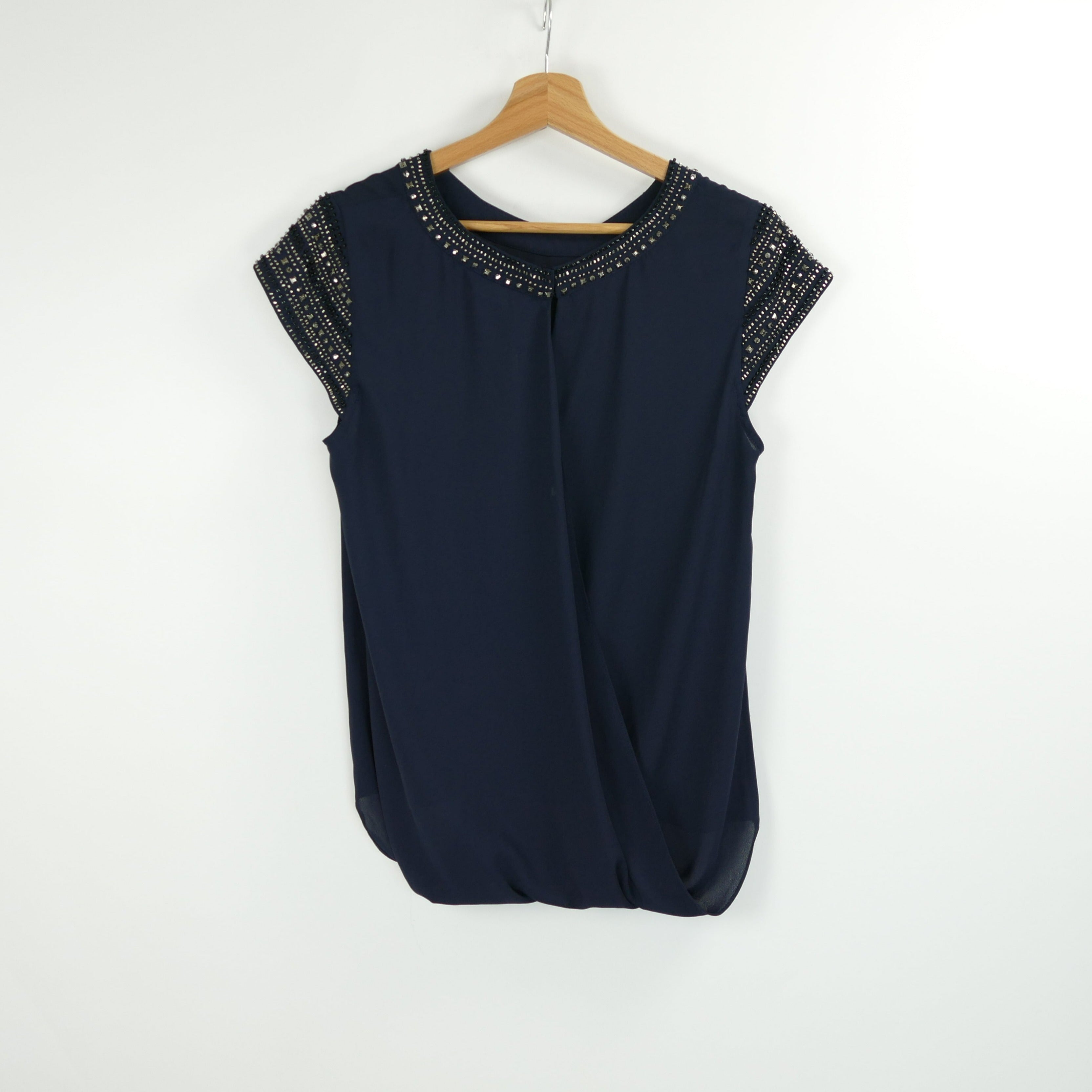 Dunkelblaue Damen Bluse, Gr. 36, NEW LOOK