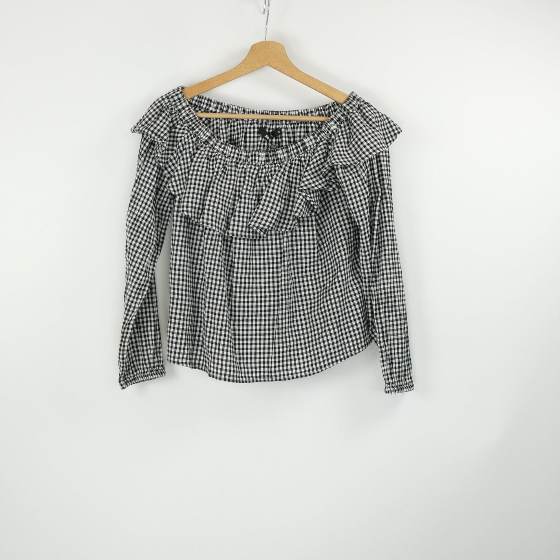Schwarz-weisse Bluse, Gr. S, BIK BOK