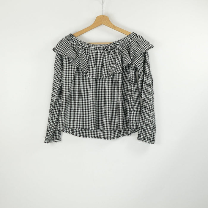 Schwarz-weisse Bluse, Gr. S, BIK BOK