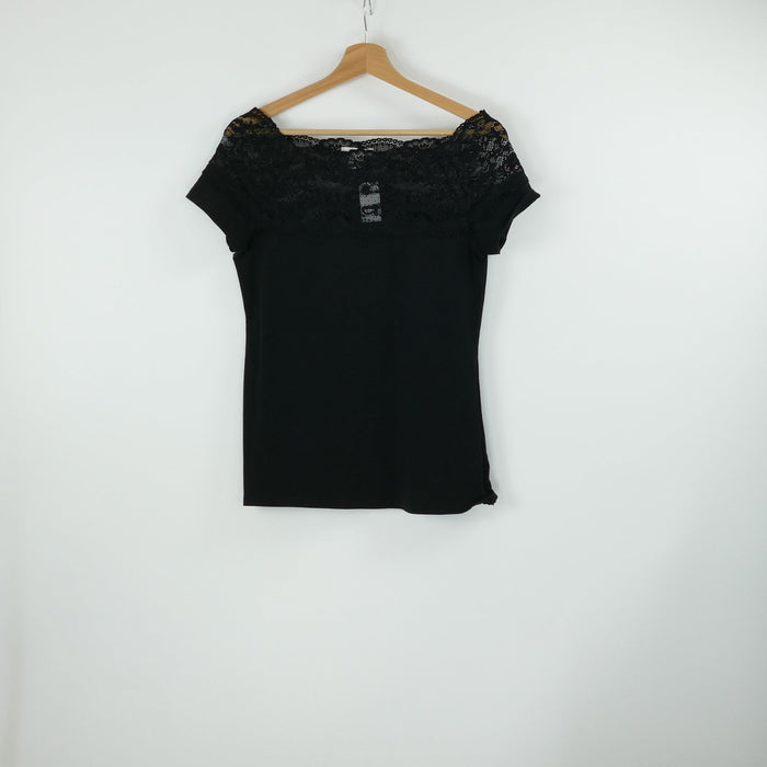 Schwarzes T-Shirt, Gr. M, H&M