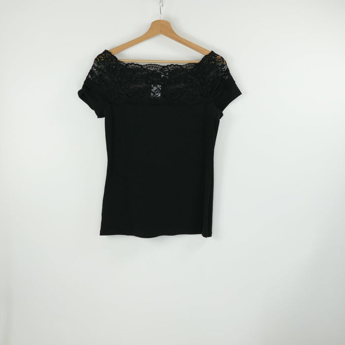 Schwarzes T-Shirt, Gr. M, H&M