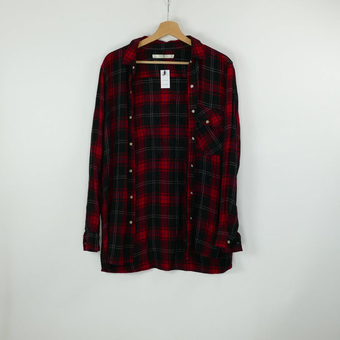 Rot-schwarzes Damen Hemd, Gr. L, ZARA