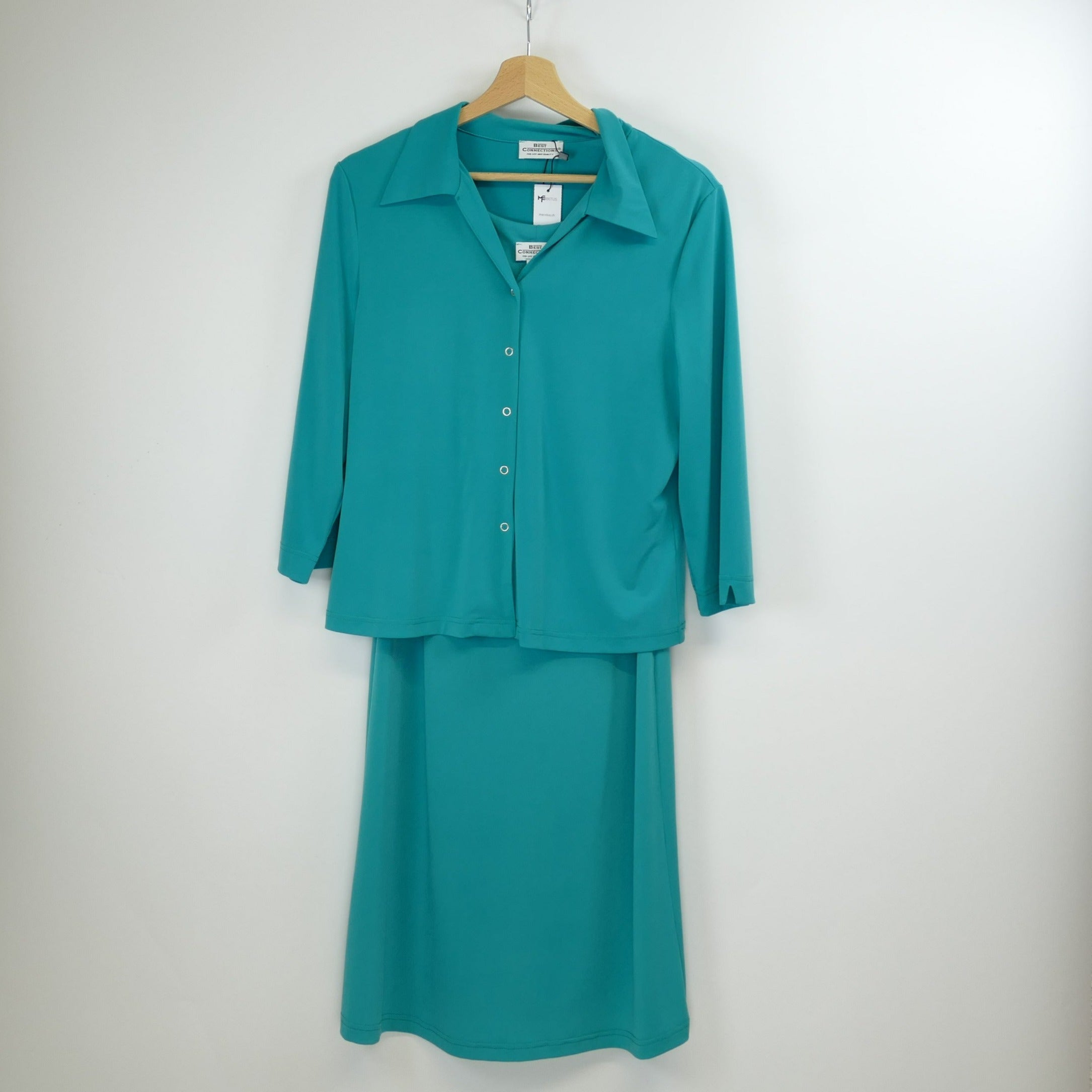 2-teiliges grünes Damen Kleid, Gr. 38, BEST CONNECTIONS