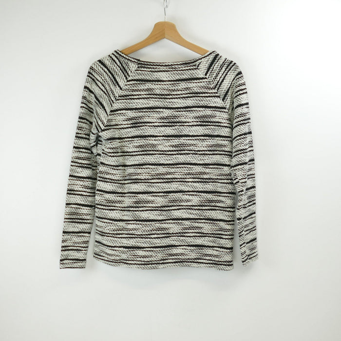 Schwarz-weisser Damen Pullover, Gr. M/L, zebra