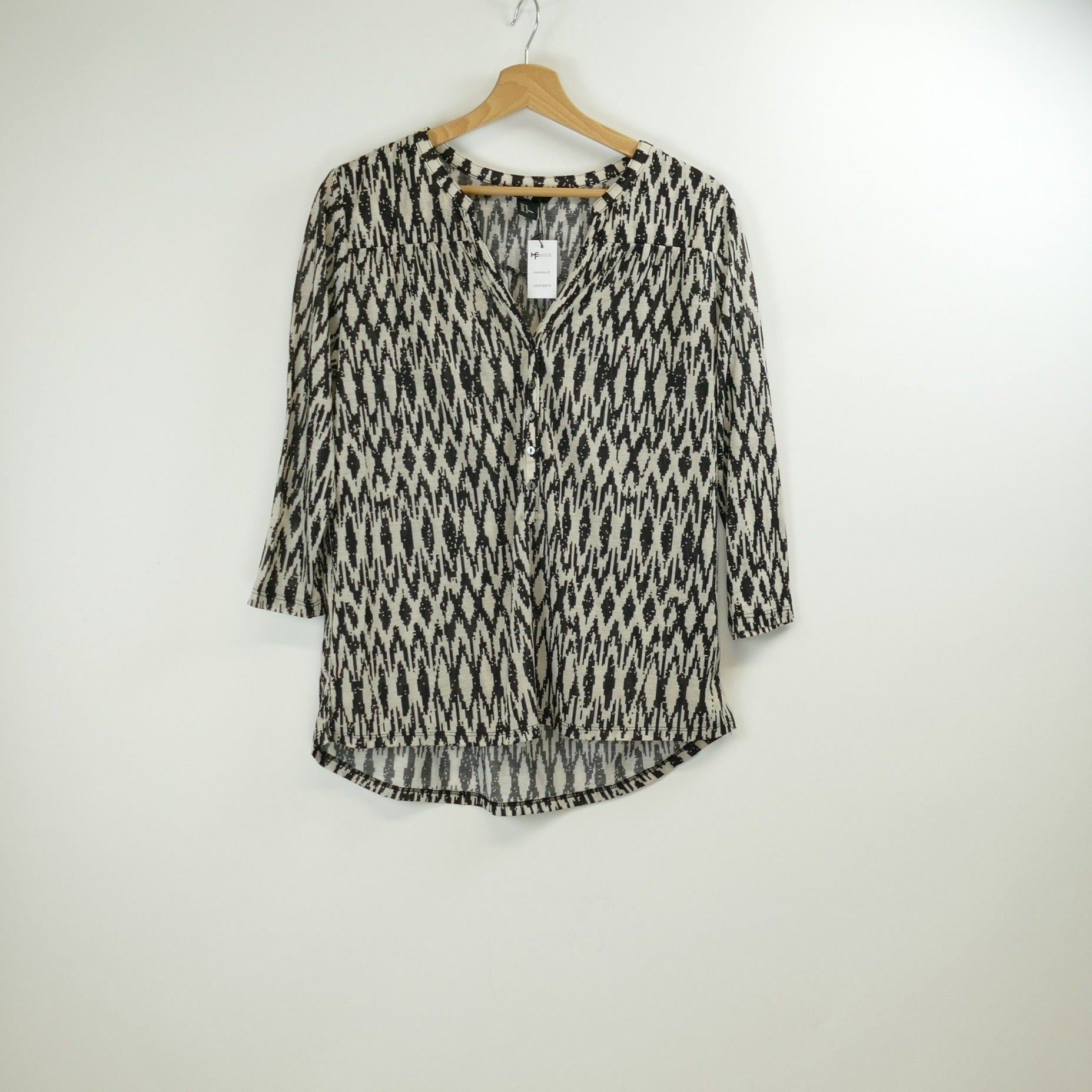 Schwarz-weisse Bluse, Gr. M, H&M