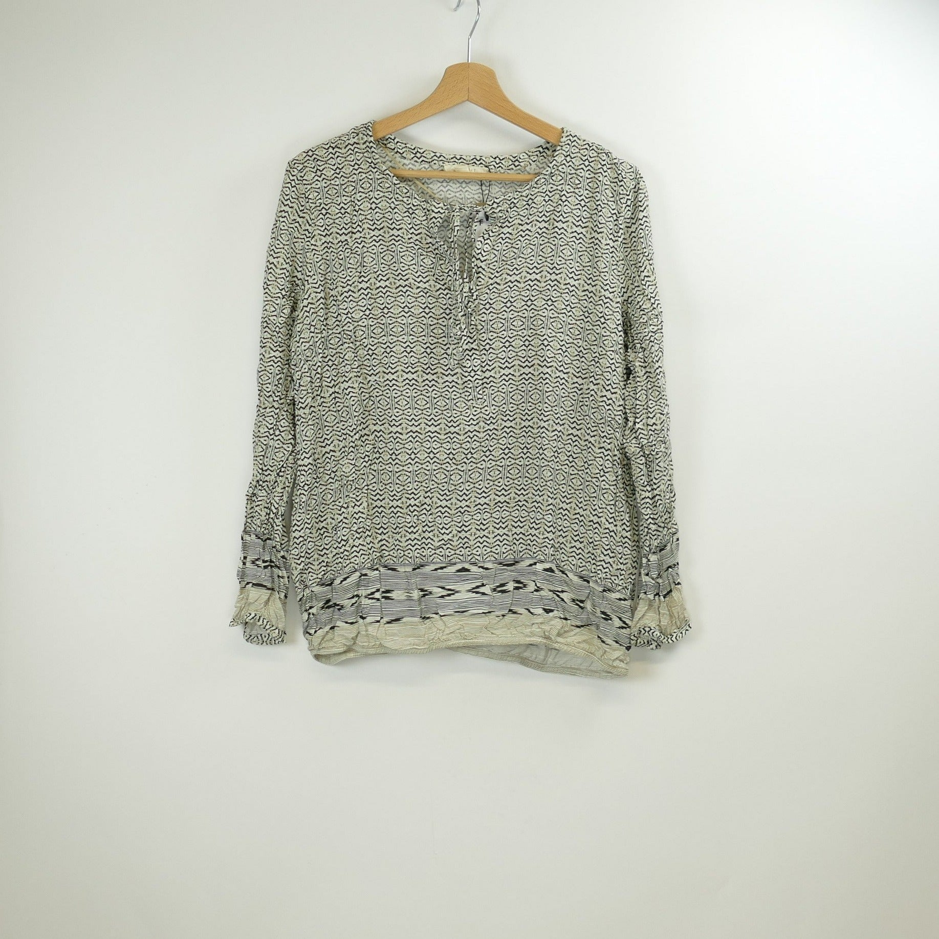 Schwarz-weisse Bluse, Gr. XL, ESPRIT